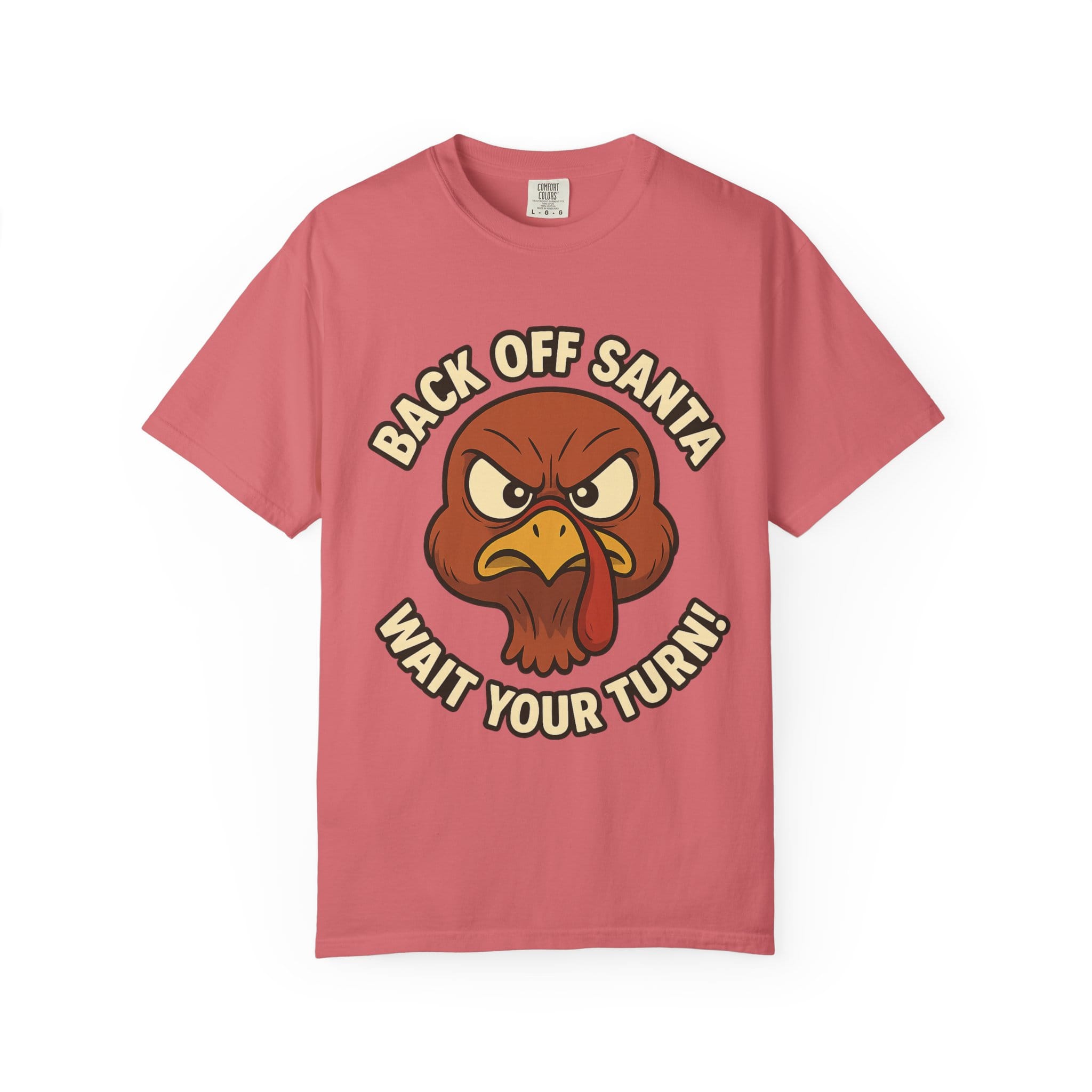 Grumpy Turkey Christmas T‑Shirt — “Back Off Santa, Wait Your Turn!” Holiday Tee - Image 45