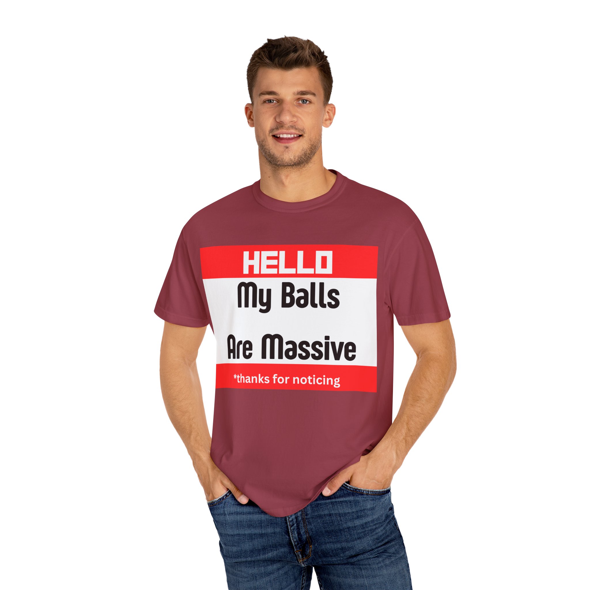 Funny Graphic T-Shirt — “HELLO My Balls Are Massive” Novelty Tee - Image 52