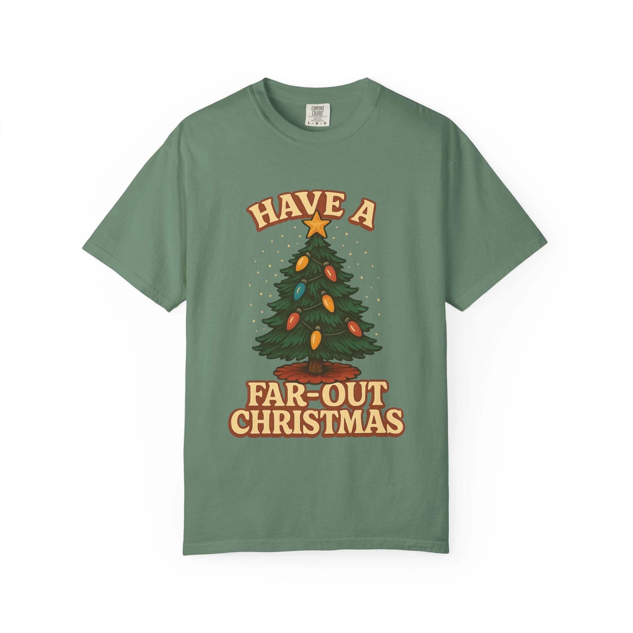 Retro 'Have a Far-Out Christmas' Holiday T-Shirt — Vintage Tree Christmas Tee - Image 17