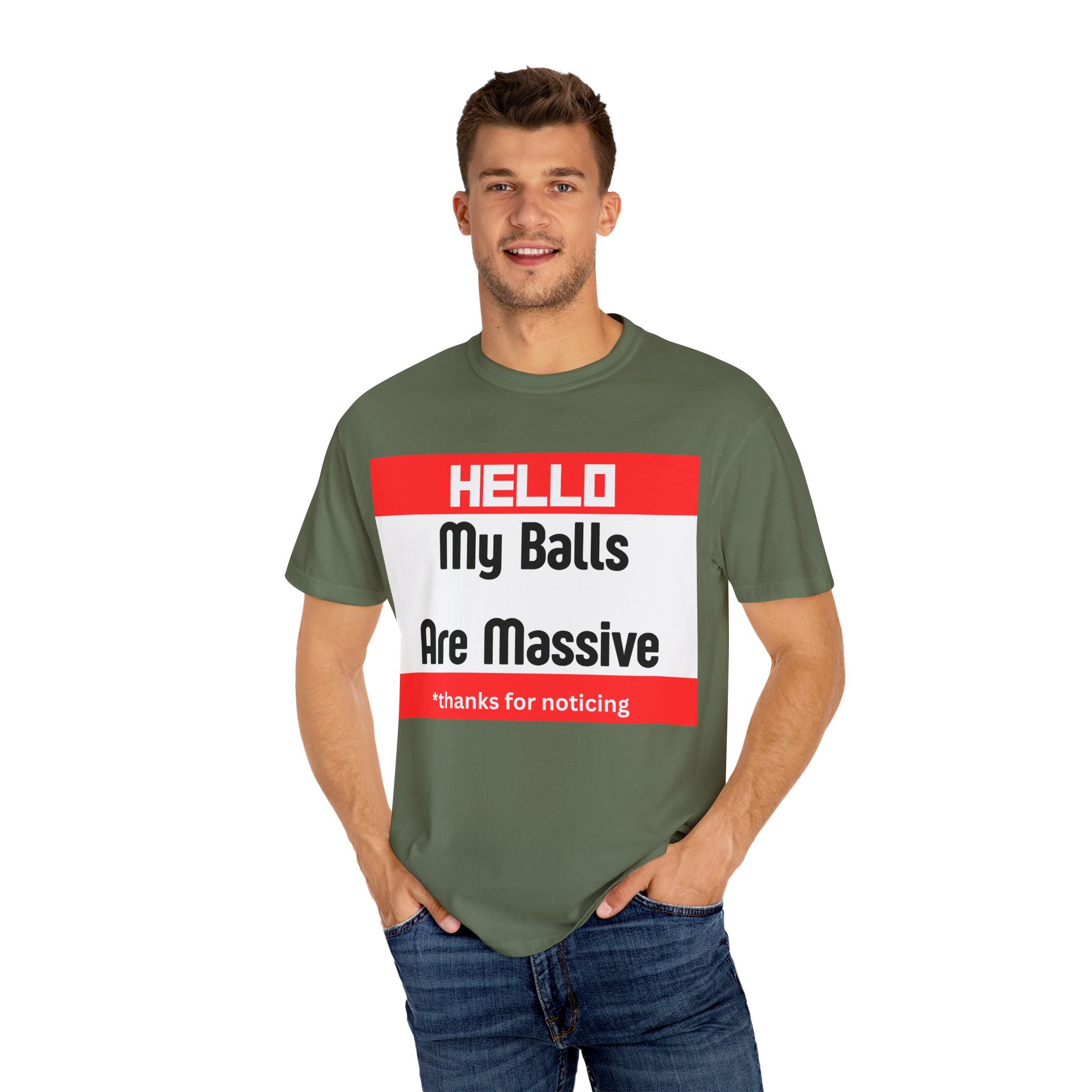 Funny Graphic T-Shirt — “HELLO My Balls Are Massive” Novelty Tee - Image 36