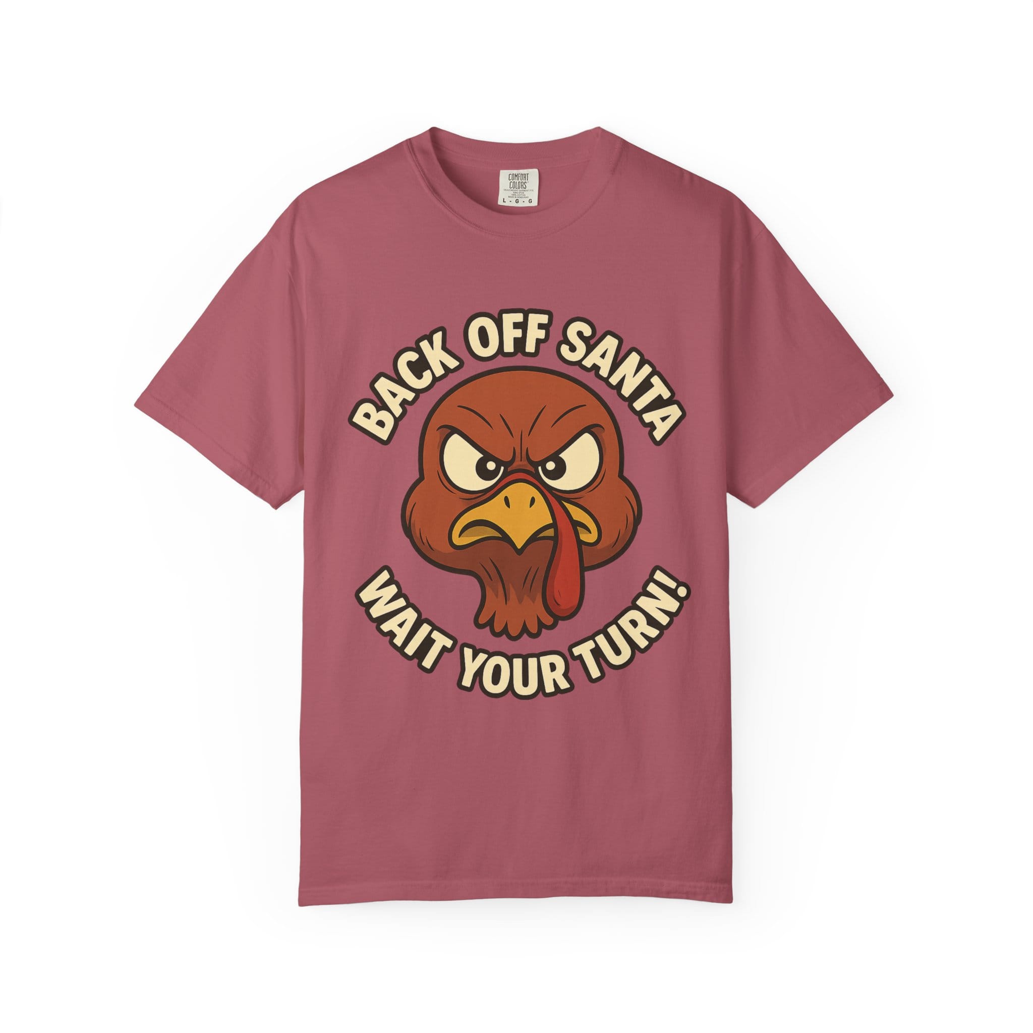 Grumpy Turkey Christmas T‑Shirt — “Back Off Santa, Wait Your Turn!” Holiday Tee - Image 49
