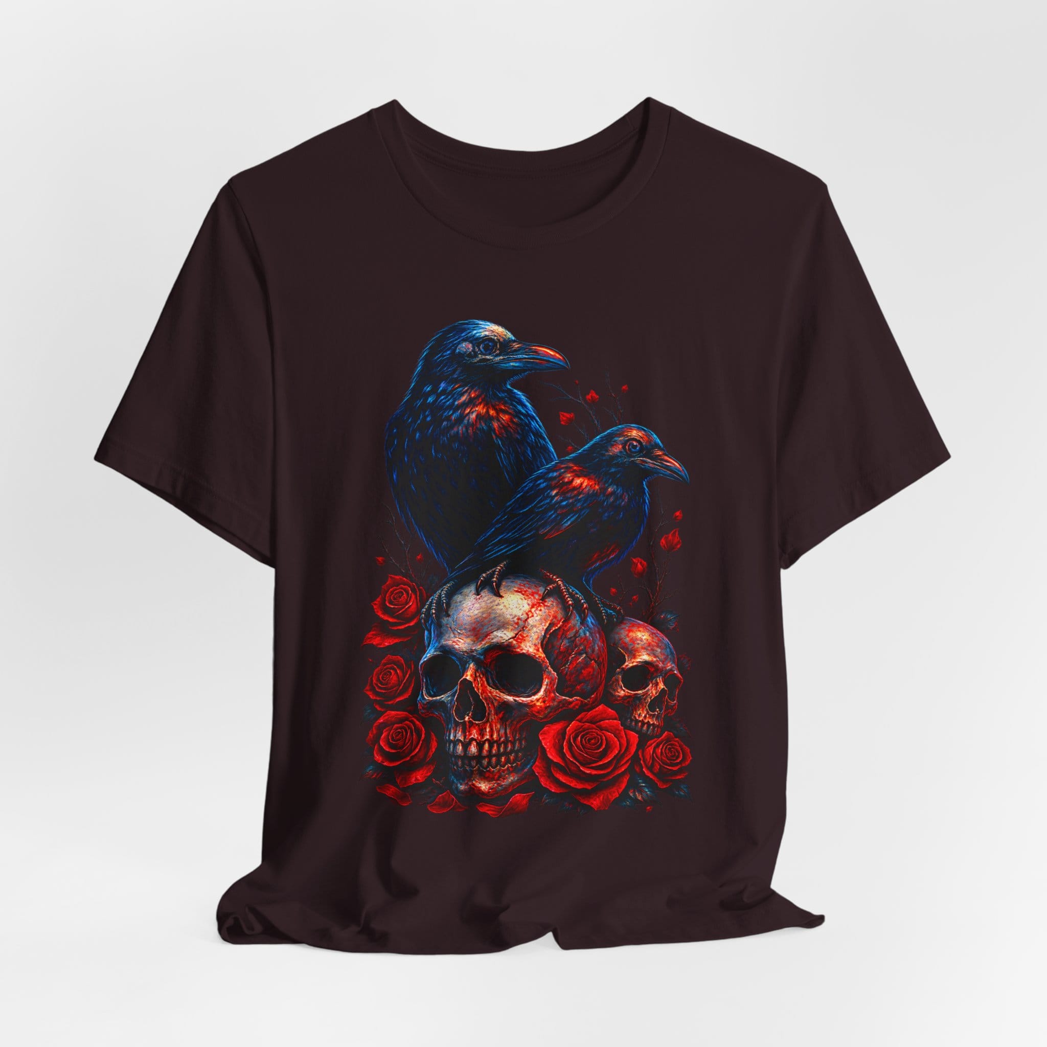 Gothic Raven & Skull Tee — Dark Crow Skull Roses Graphic T‑Shirt - Image 7