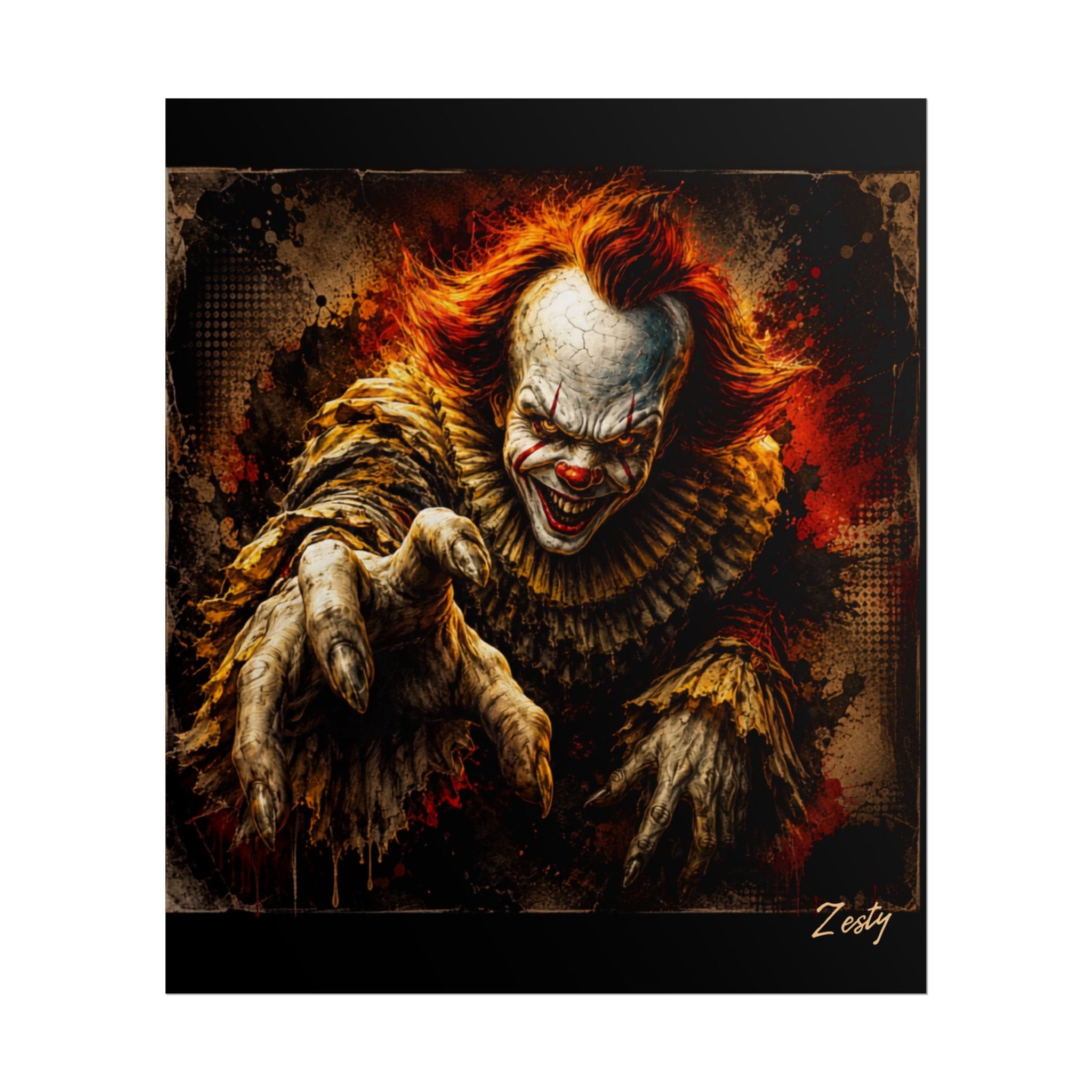 THE GRINNING HUNGER — Dark Horror Clown Art - Image 3
