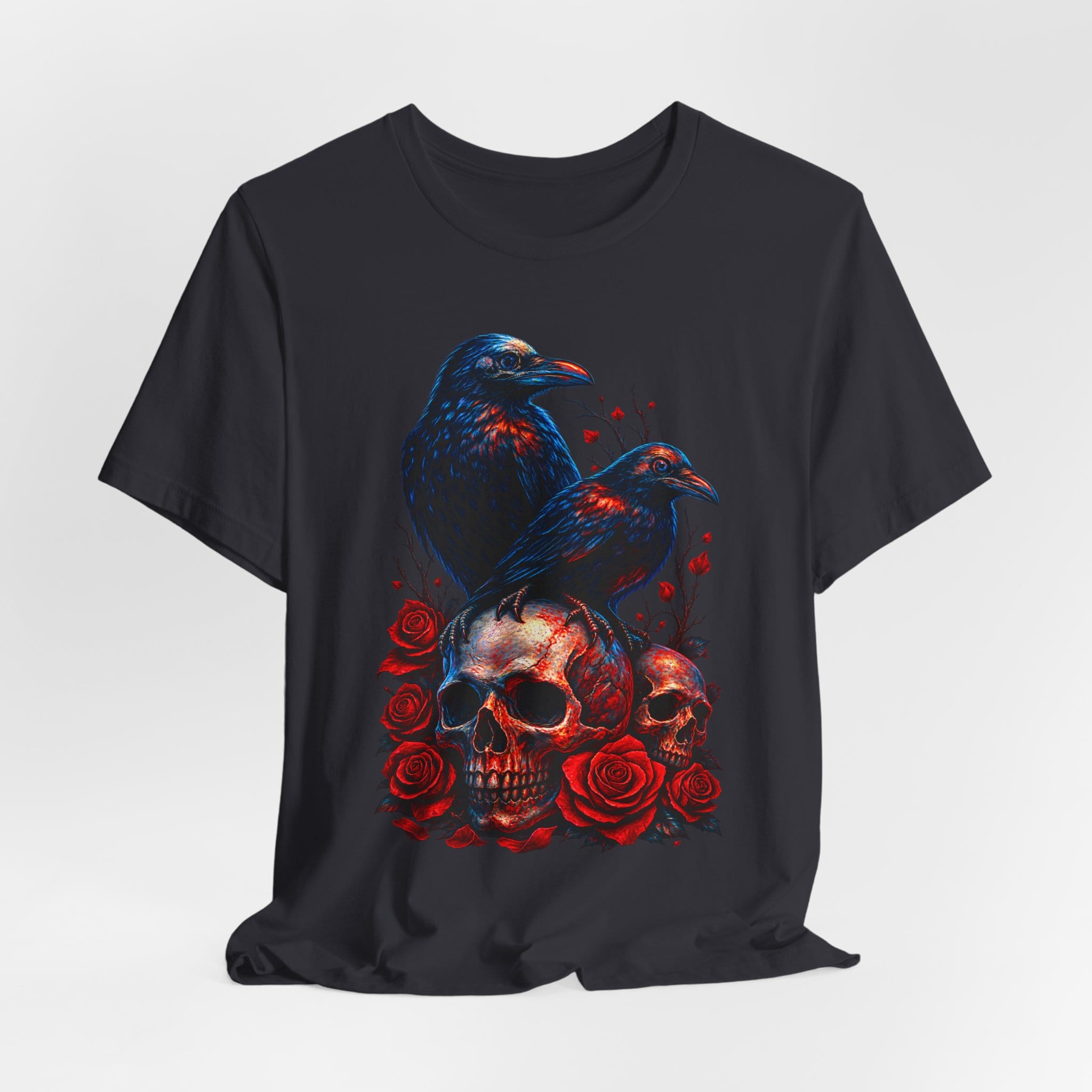 Gothic Raven & Skull Tee — Dark Crow Skull Roses Graphic T‑Shirt - Image 5