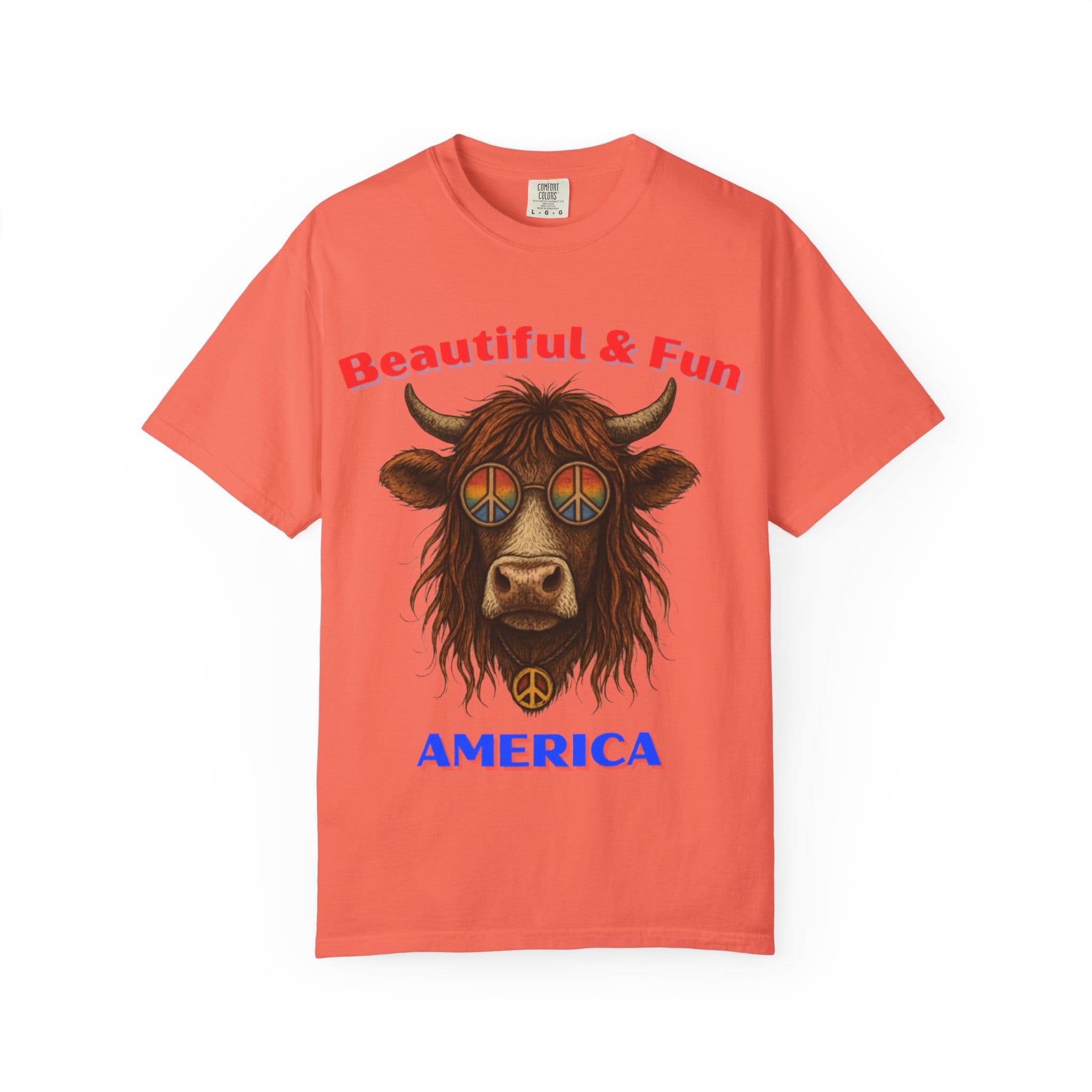 Beautiful & Fun America Cow T-Shirt