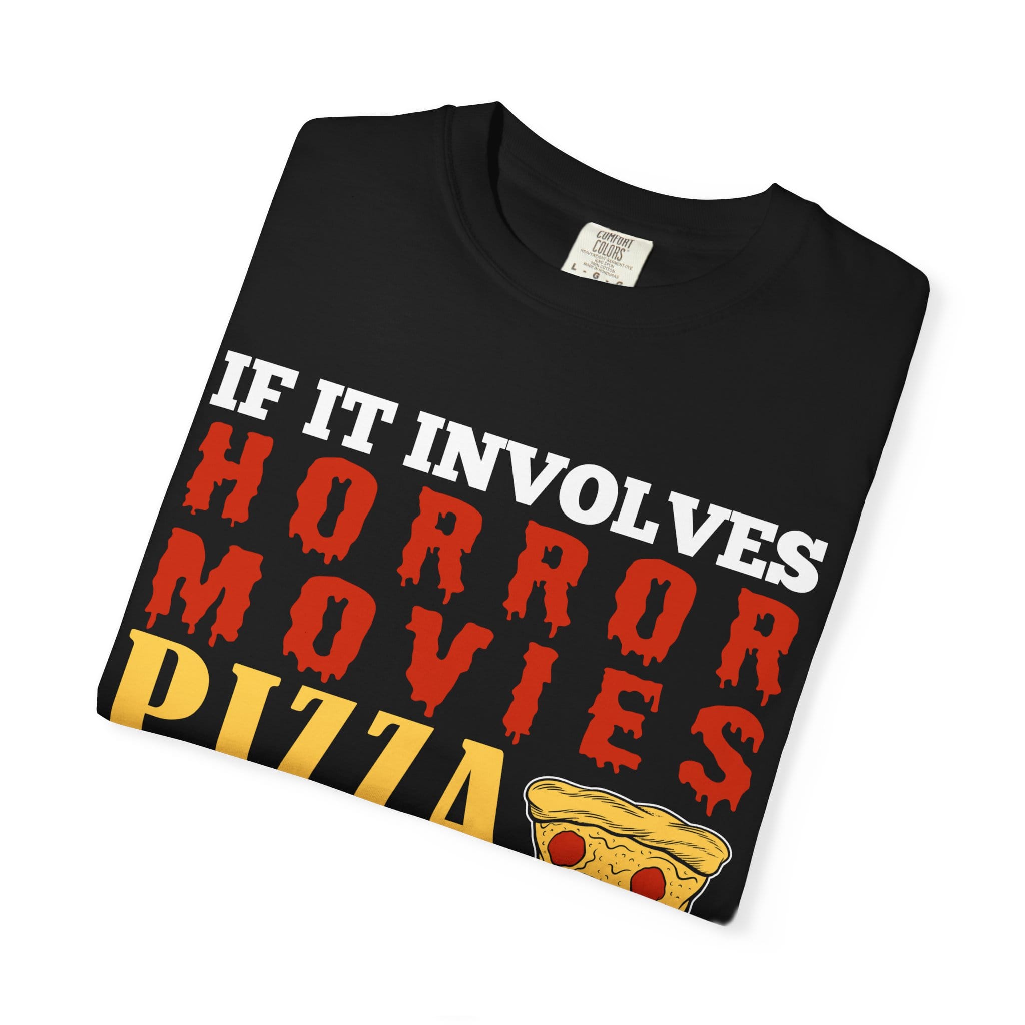 Horror Movies Pizza & Weed T-Shirt - Image 3