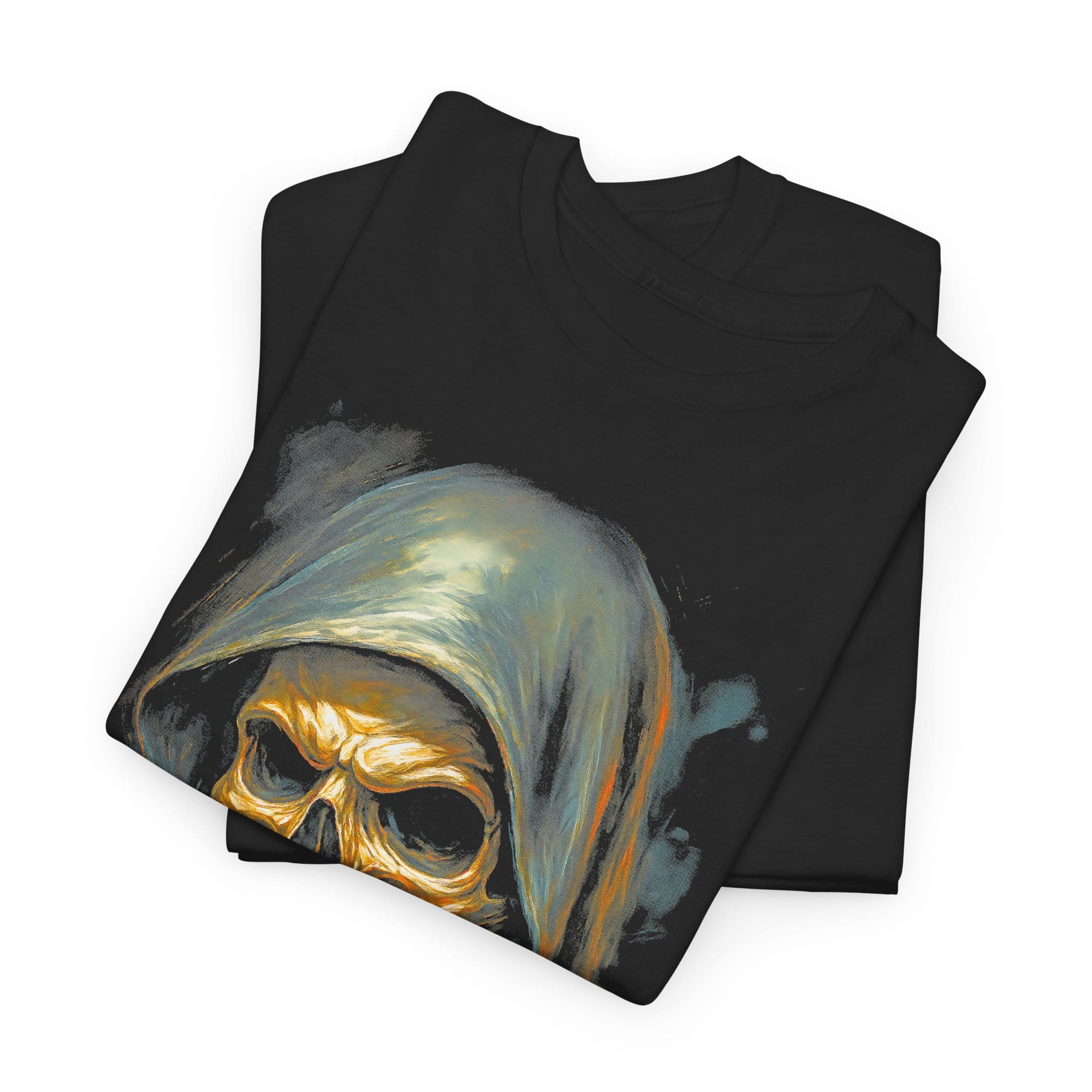 Grim Reaper Hood Skull T-Shirt — Vintage Halloween - Image 3