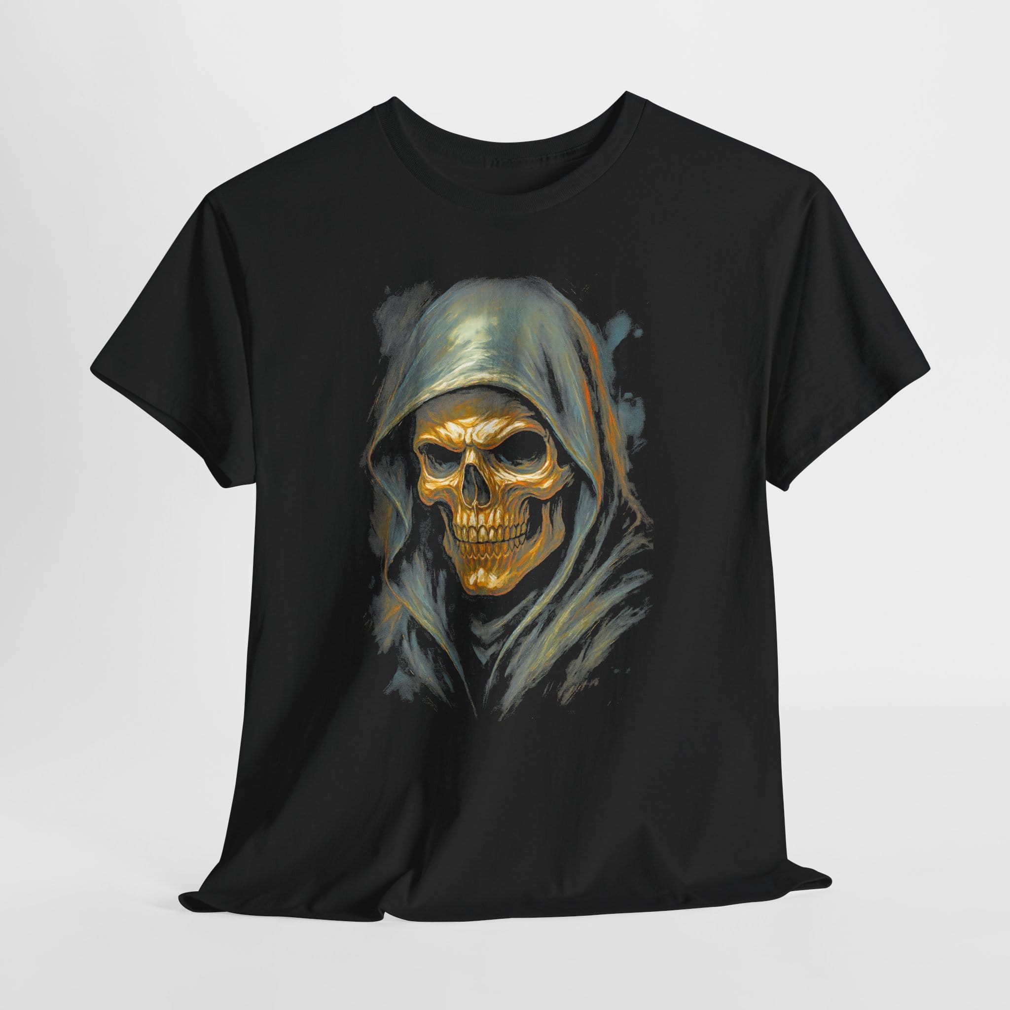 Grim Reaper Hood Skull T-Shirt — Vintage Halloween - Image 4