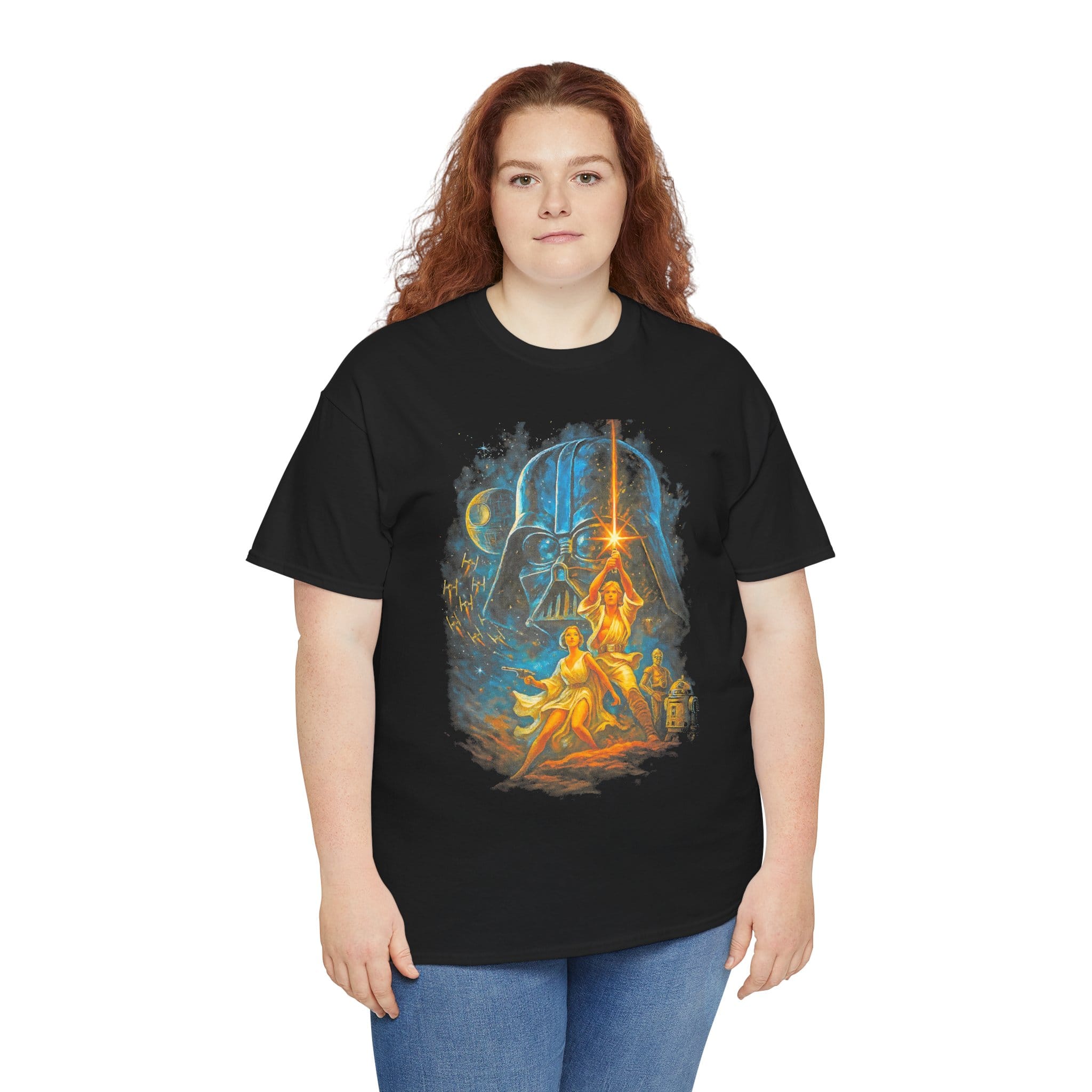 Star Wars Scene T‑Shirt — Vintage Luke & Lightsaber Adventure Tee - Image 5